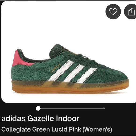 adidas Shoes - Adidas Gazelle Collegiate Green/Lucid Pink/Gum 9 EUC w box